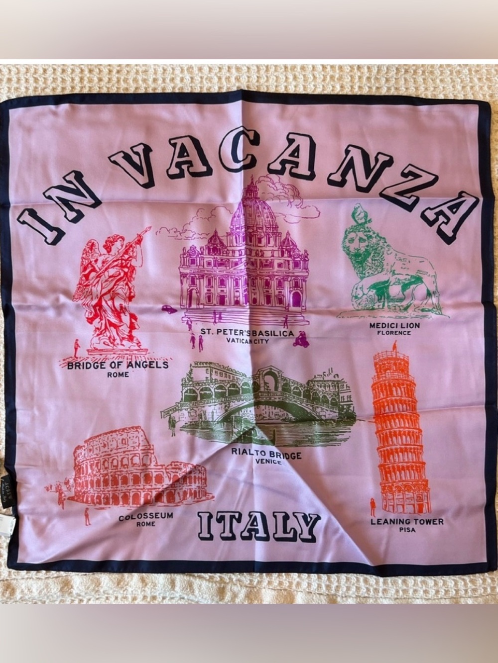 Jcrew NWOT Collection serie " destination " " Italy" Silk Scarf